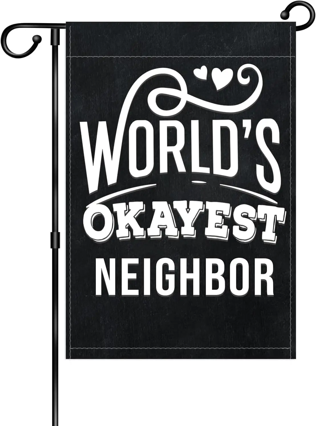 WHPCT Funny Garden Flag,Black White World's Okayest Neighbor Garden Flag,Vertical Double Sided Outdoor Indoor Decor Holiday