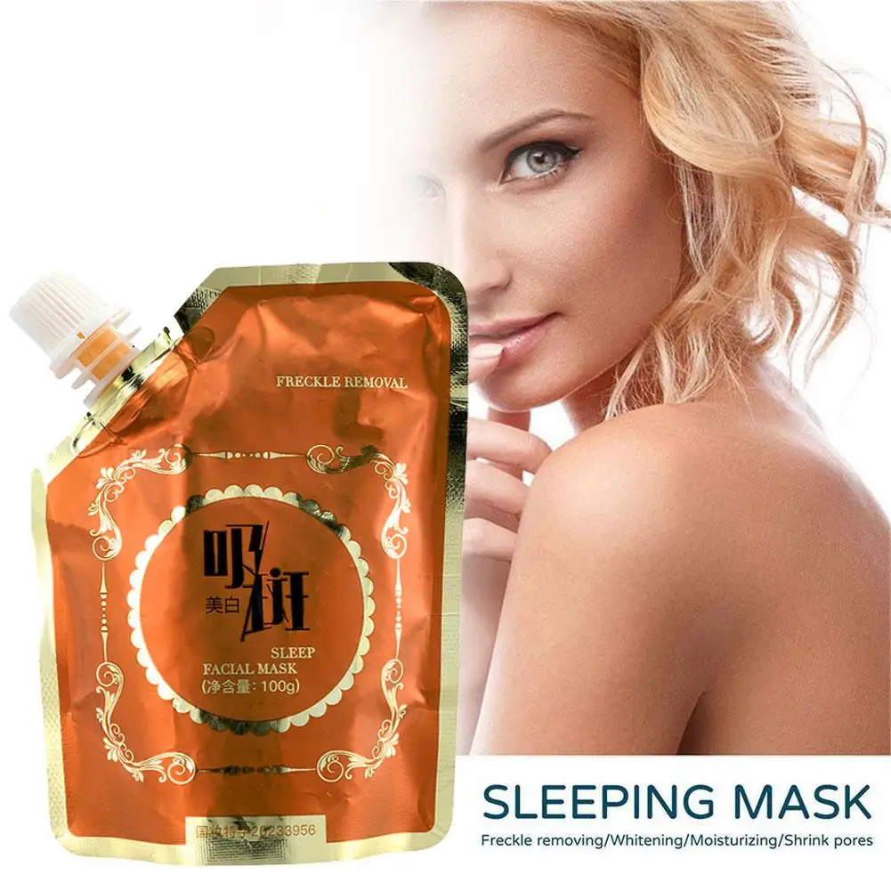 Mascarilla blanqueadora para dormir, máscara para eliminar manchas oscuras, iluminar los poros de la piel, cuidado del tono, mejora el encogimiento opaco, hidratante, C6K1