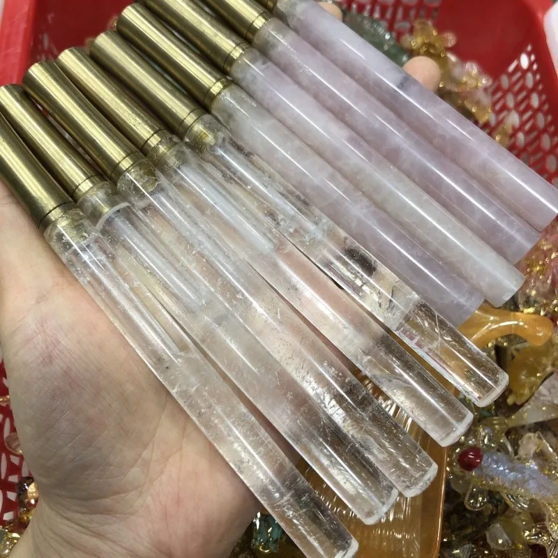 Natural Ore Ballpoint Pens Handmade Multiple Production Crystal Ballpoint Pens Copper Pen Caps Business Gifts Original Design