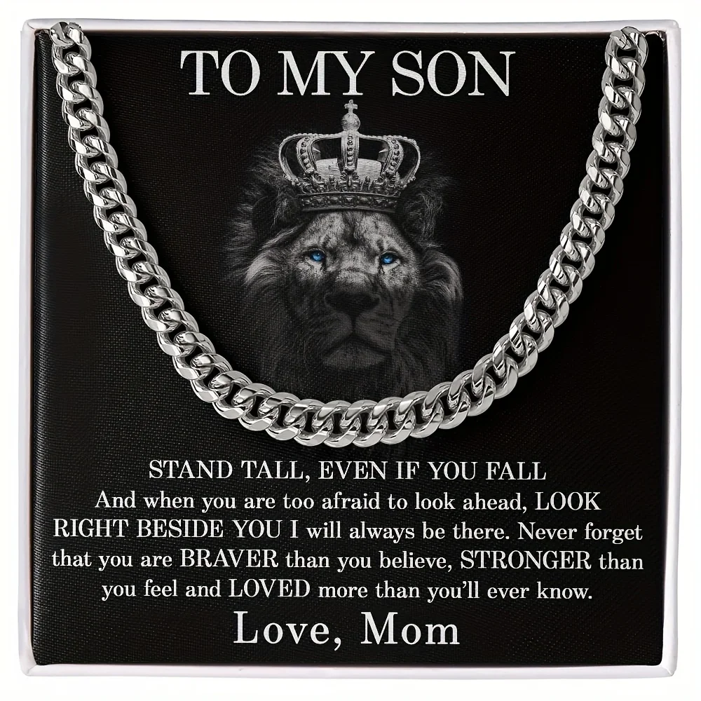 

To My Son Cuban Chain Necklace, Son Birthday Gifts, Gift For Son Graduation From Mom