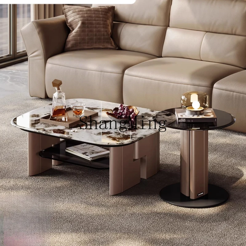 FG good-looking  new marble coffee table living room new light luxury high-end side table TV cabinet series