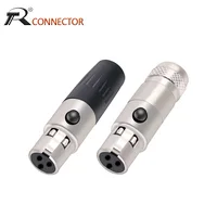 1 unidad Mini XLR 3/4/5/6 pines enchufe hembra pequeño XLR conector de micrófono de Audio micrófono para soldadura de Cable recto