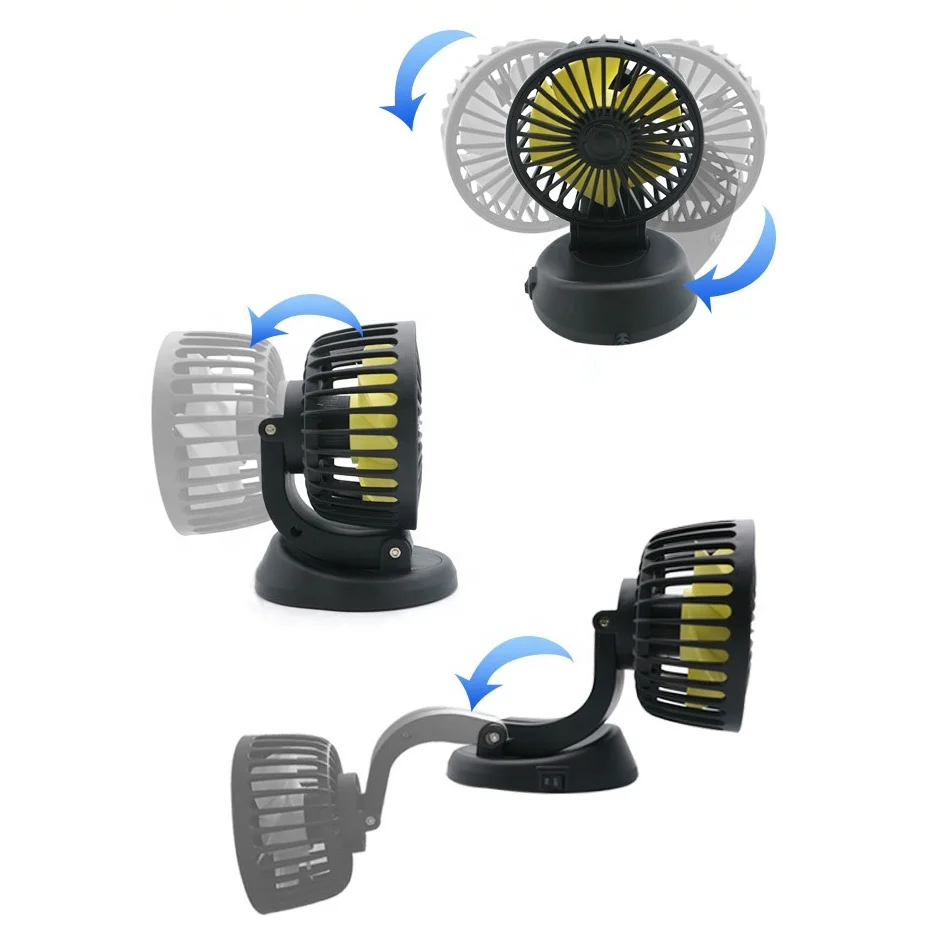 Car fan 12v cooling accessory car fan for car 12v 24v universal usb air cooler truck vehicle auto F409 strong wind