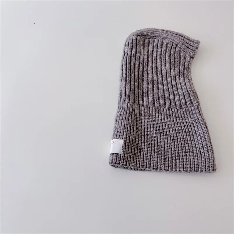 MILANCEL Baby-Strickschal mit Kapuze, warm, einfarbig, einteiliger Schal und Mützen für Kleinkinder, Kinderzubehör – Detail 9