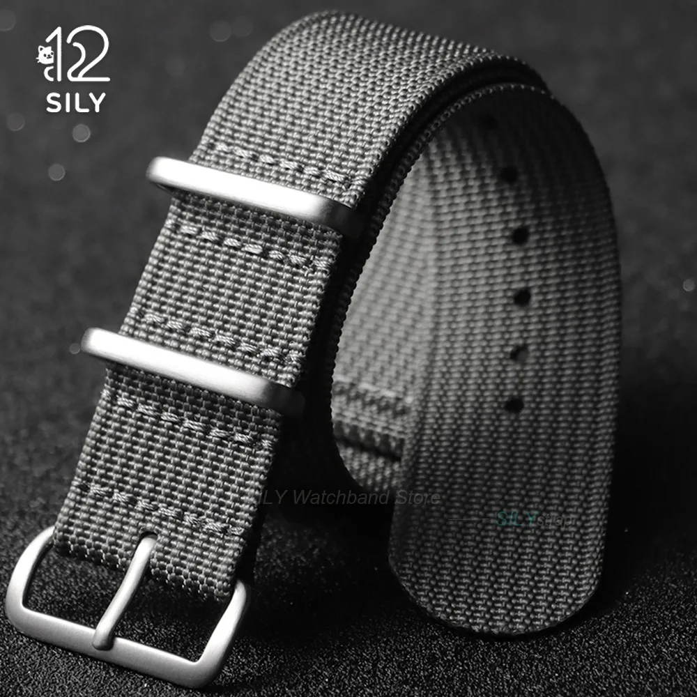 19 mm, 18 mm, 20 mm, 22 mm, einteiliges geripptes Nylon-Uhrenarmband, Militär-Stoff-Uhrenarmband für Seiko, für Tudor, für Omega, Armband, Handgelenkgürtel