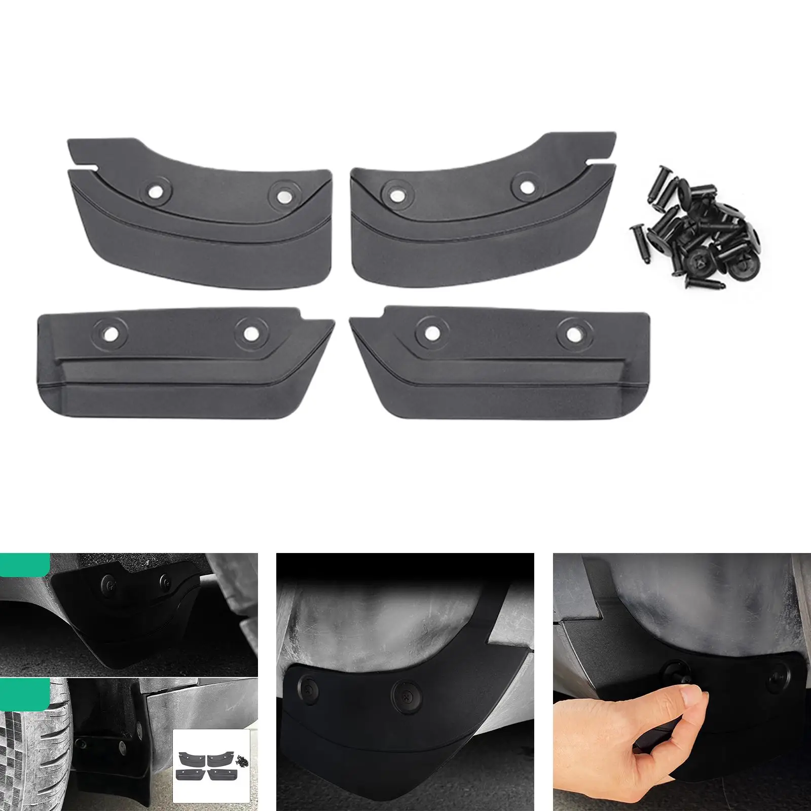 High Flexibility Mud Flaps Durable Splash Guards Mudguard Protector Fit for Tesla Model 