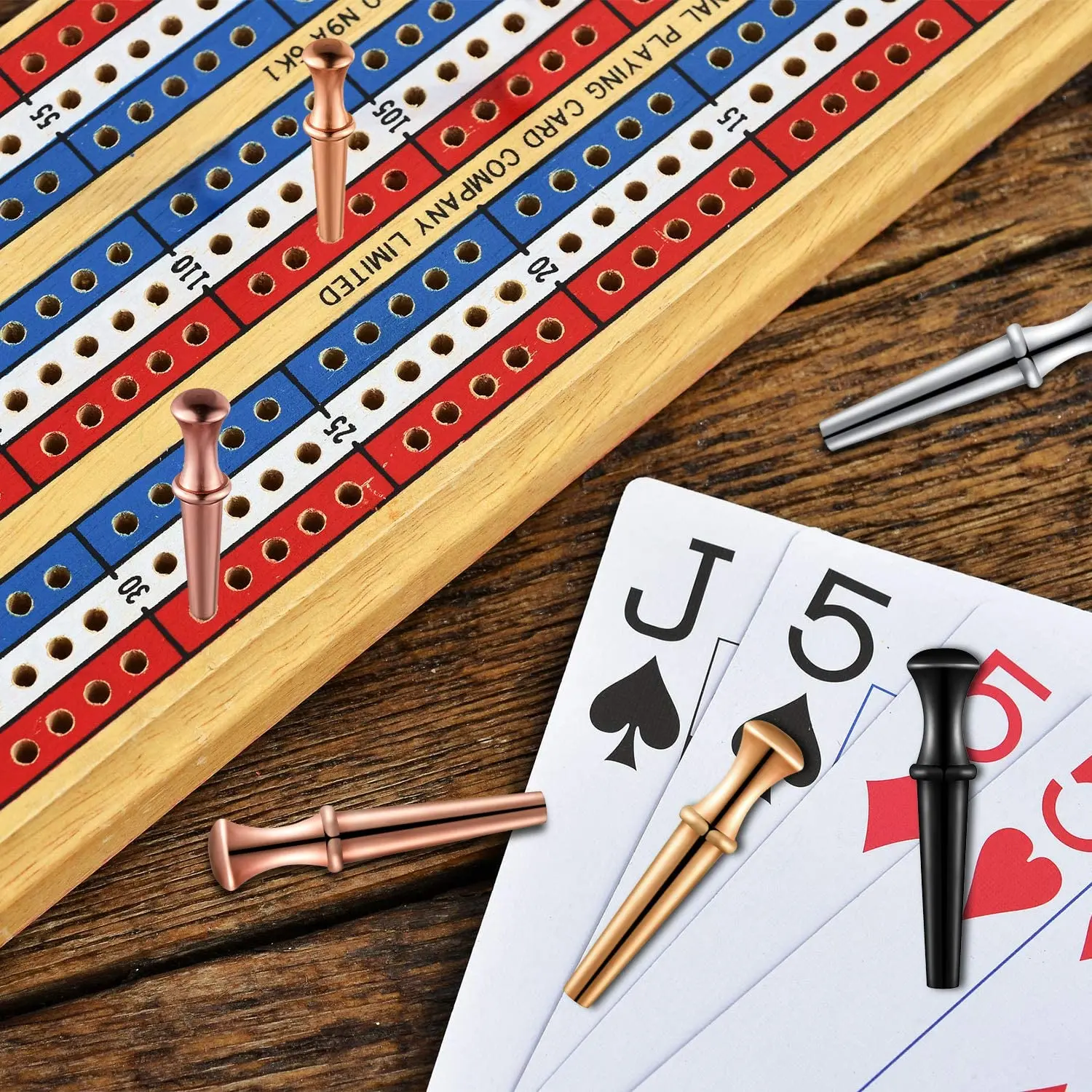 12 قطعة أوتاد Cribbage المعدنية أوتاد المجلس تناسب 1/8 ثقوب أوتاد Cribbage مع تصميم مدبب ل Cribbage مع 4 C