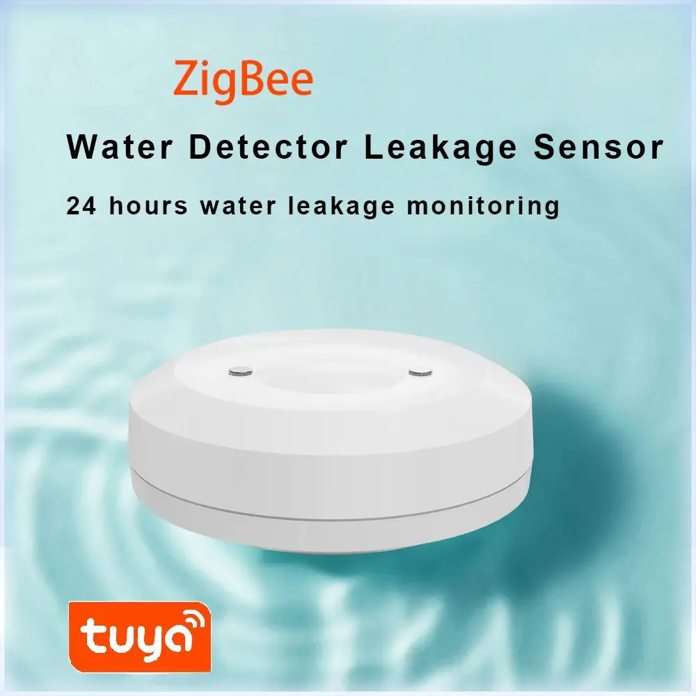 ZigBee Tuya Linkage Water Leakage Sensor App Remote Control Flood Water Leak Detector Alarm Waterproof Overflow Alert Smart Home