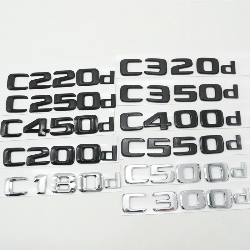 For Mercedes Benz C200d C220d C240d C250d C300d C320d C350d C400d C500d C550d Sticker Emblem Rear Tail Logo Decals