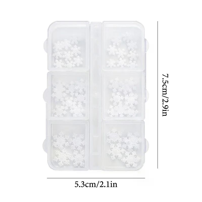 6 griglie/scatola Natale rosso/verde perline fiocco di neve strass per unghie dimensioni miste perline colorate ciondoli Nali gioielli per manicure natalizi