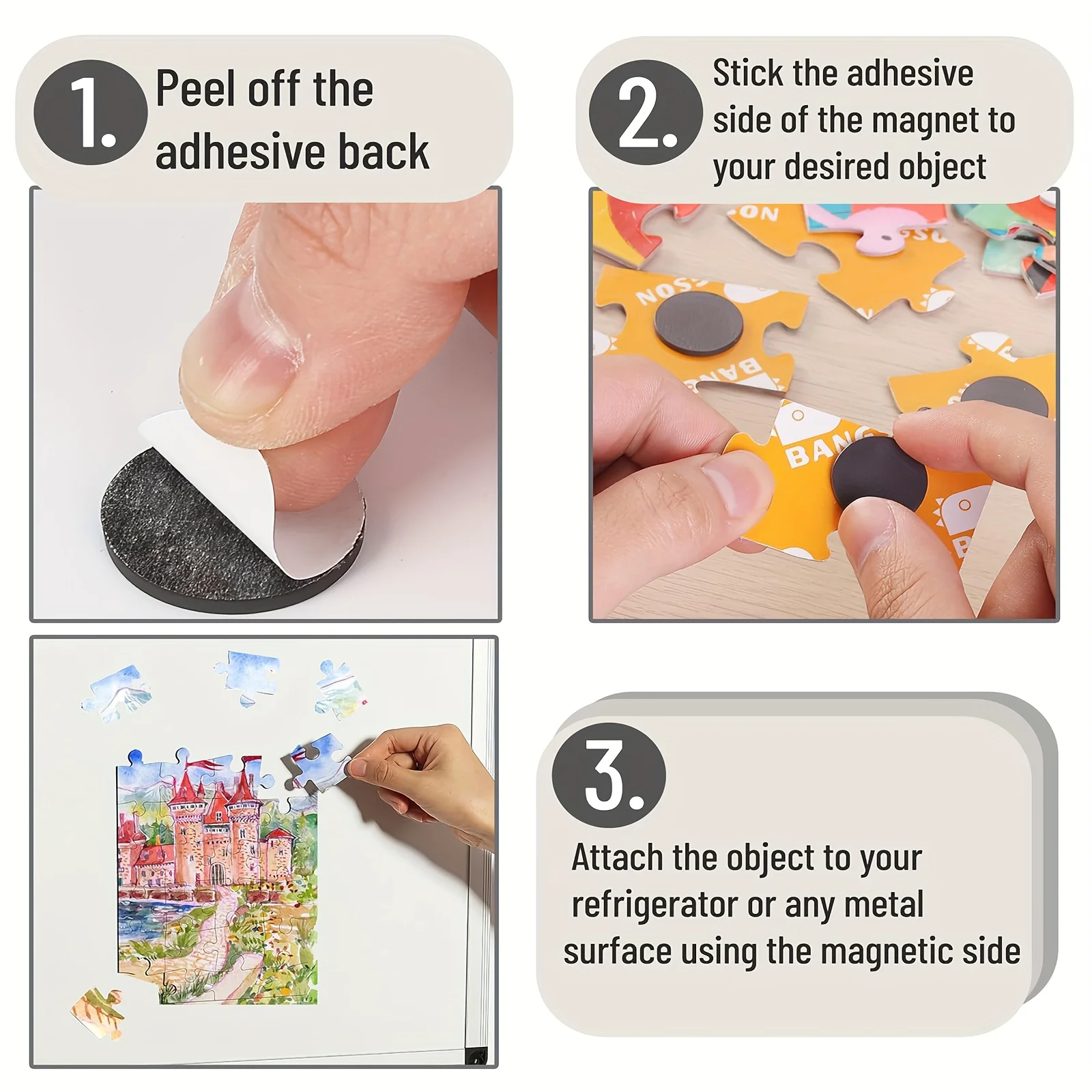 (0.8 بوصة × 0.8 بوصة / 2 × 2 سم) - نقاط مغناطيسية ذاتية اللصق - مغناطيس دائري مرن قابل للتقشير والعصا للحرف اليدوية والفصول الدراسية