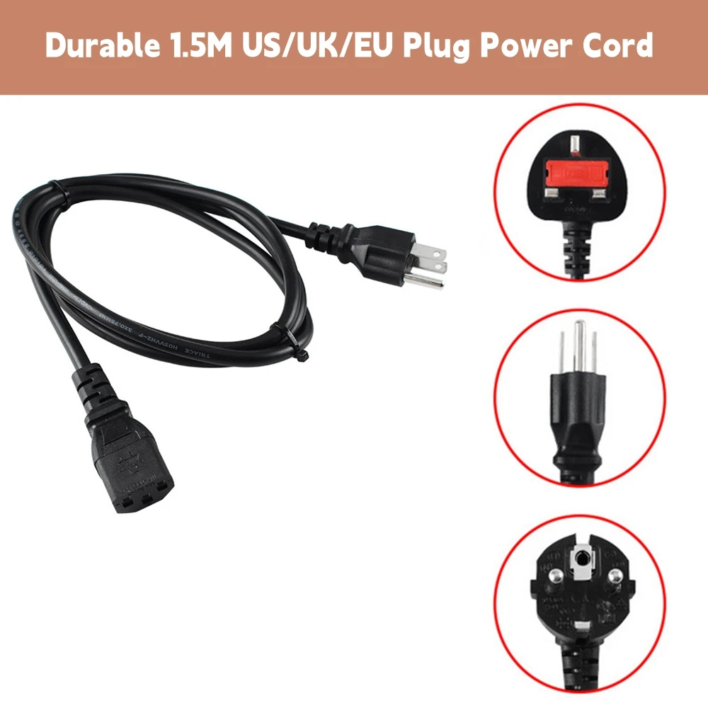 

For Creality CR-10 Ender-3 US/UK/EU Plug Power Cord Replacement Power Cable 1.5M 3D Printing Accessories