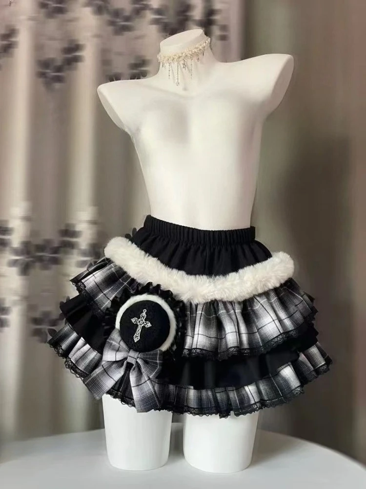 サブカルチャーパンクルーズレースゴシックスカート女性ダーク弾性ウエストヴィンテージパッチワークショートスカート Y2k ホットガール美的服