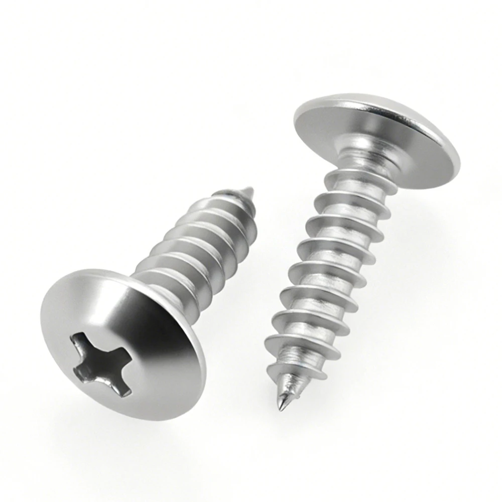 304 Stainless Steel Phillips Recessed Truss Head Self-tapping Screw M3 M3.5 M4 M5 M6 Round Head Truss Mushroom Screws Furniture