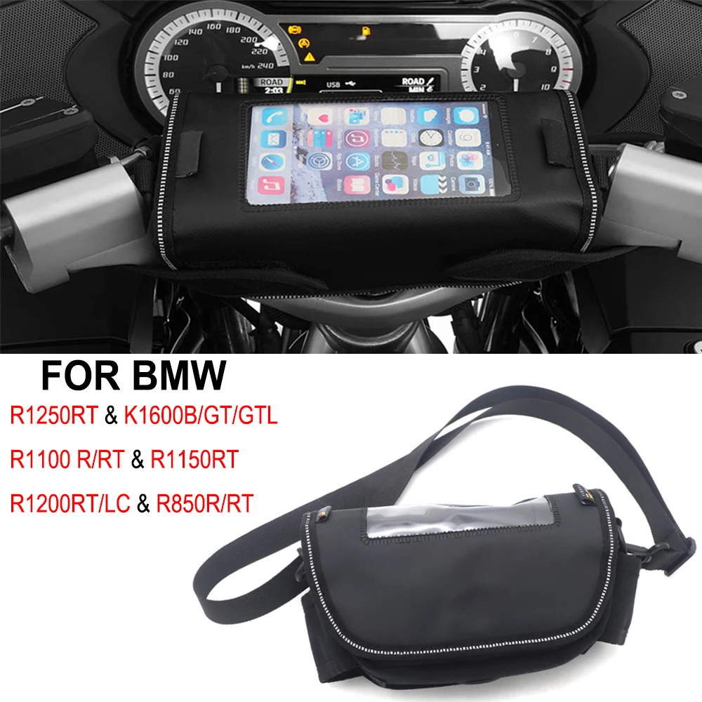 For BMW R1200RT R1250RT K1600GTL R1100R R1150RT R850RT R850R Motorcycle Handlebar Bag Phone Holder Storage Package Waterproof