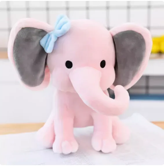 

wholesale 25cm Pink Gray Elephant Stuffed Plush Toys Cute Animals Soft Sleeping Stuffed Pillow Doll for Baby Gifts