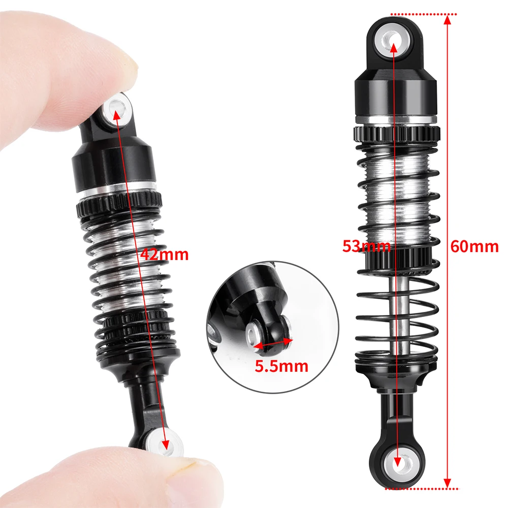 AXSPEED 60mm Shocks Absorber Oil Threaded Damper Threaded Shock Absorber for 1/18 RedCat Ascent Rock Crawler Car Accessories