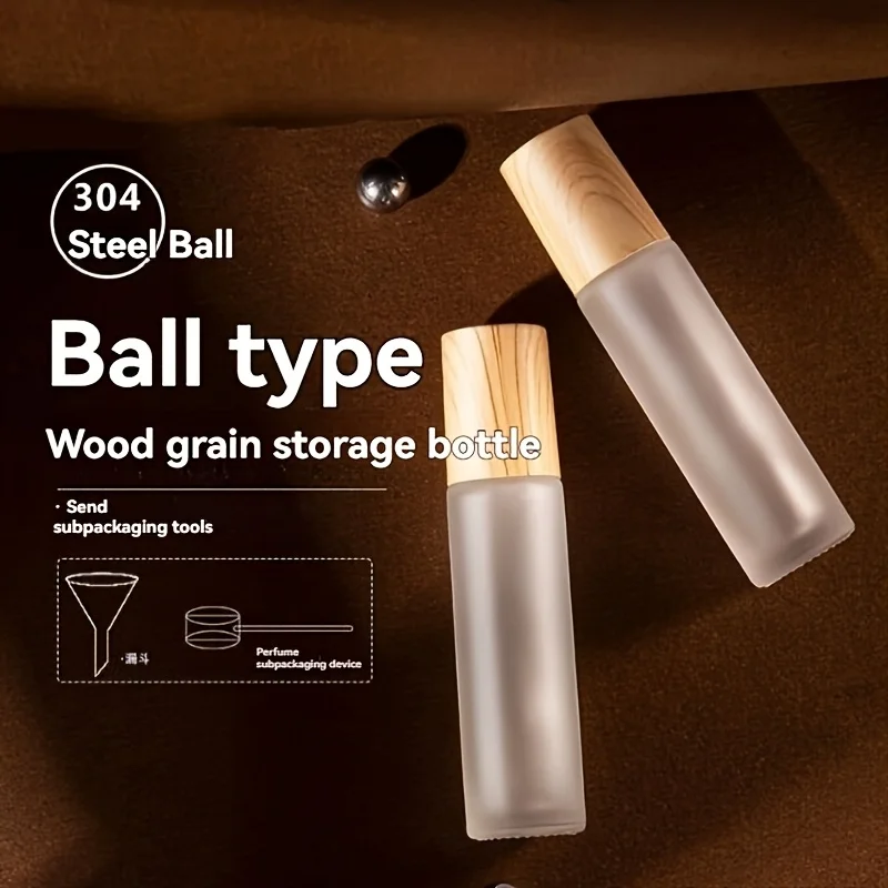 1 Piece of Perfume Dispensing Bottle (Frosted Version) 10ml Rollerball Dispensing Bottle, High-End Perfume Dispensing Small Bottle, Essential Oil Roller Bottle with 304 Stainless Steel Massage Beads