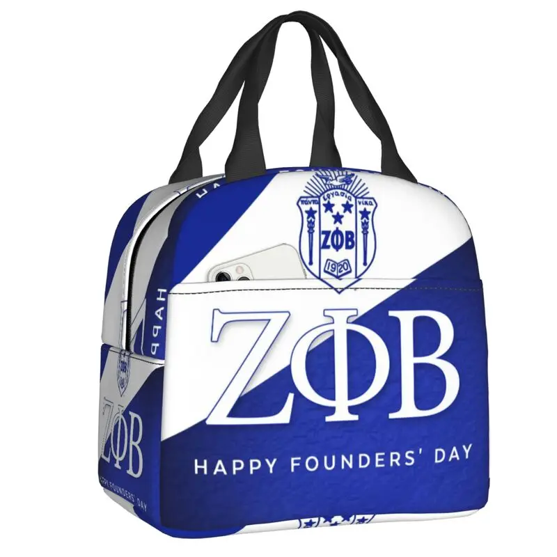 مخصص زيتا فاي بيتا اليونانية رسالة 1920 حقيبة الغداء المرأة برودة الدافئة معزول صناديق الغداء لمكتب الكبار #1