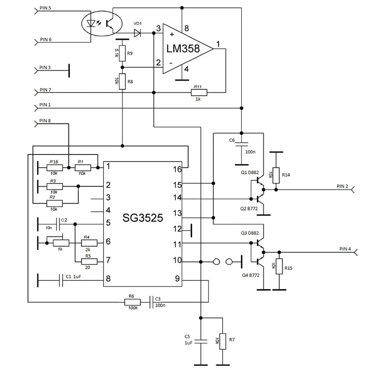 SG3525 LM358 Inverter Driver Board Mixer Preamp Drive Board High Frequency Machine with High Current 12V-24V