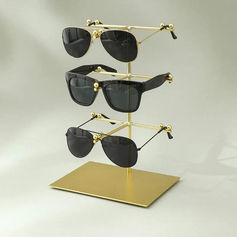 

D46E Держатель для очков с металлической рамкой Стильная столешница Органайзер для солнцезащитных очков Подставка для хранения и