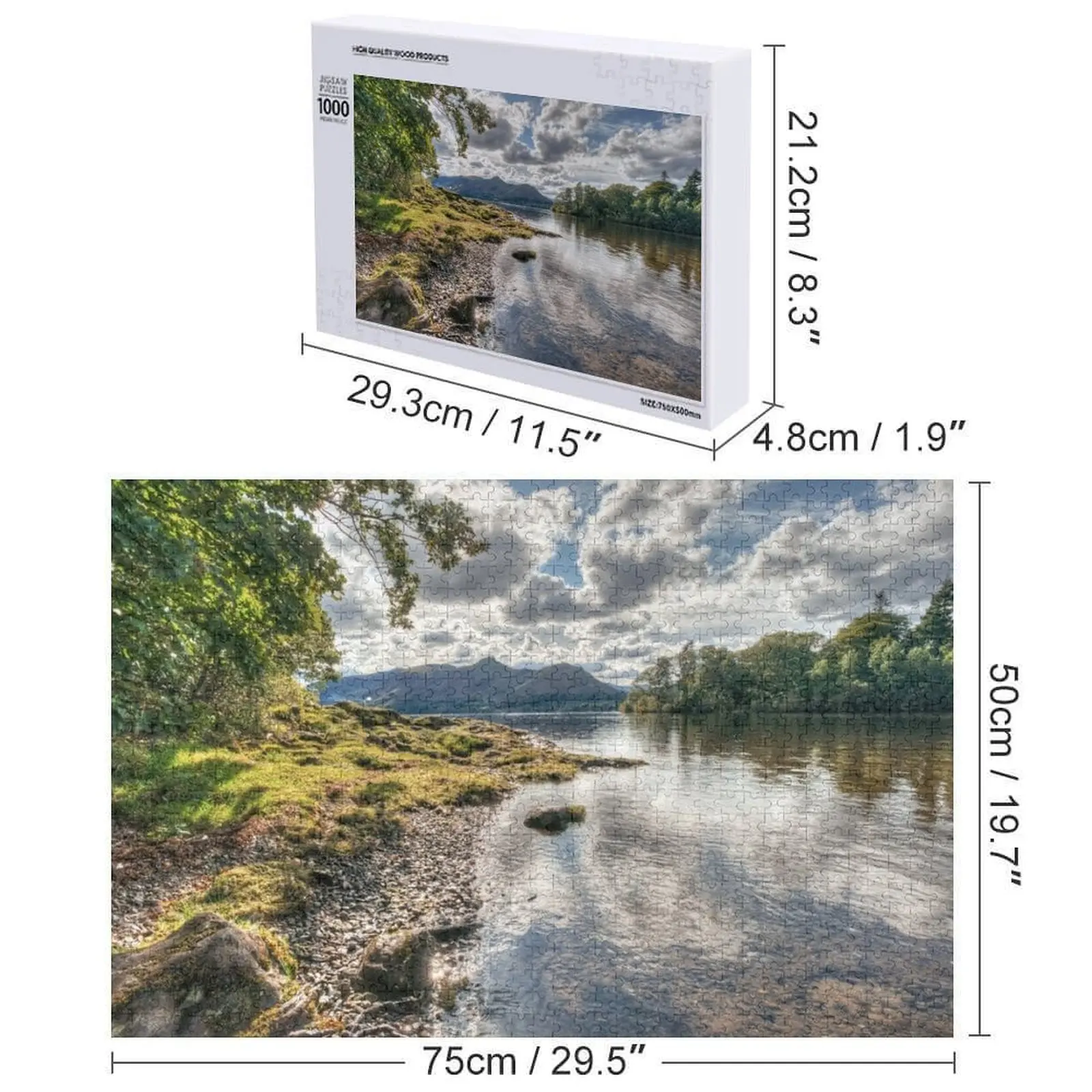 Catbells & Derwent Isle From Derwentwater Puzzlespiel Kinderfoto personalisierte Geschenke Puzzle