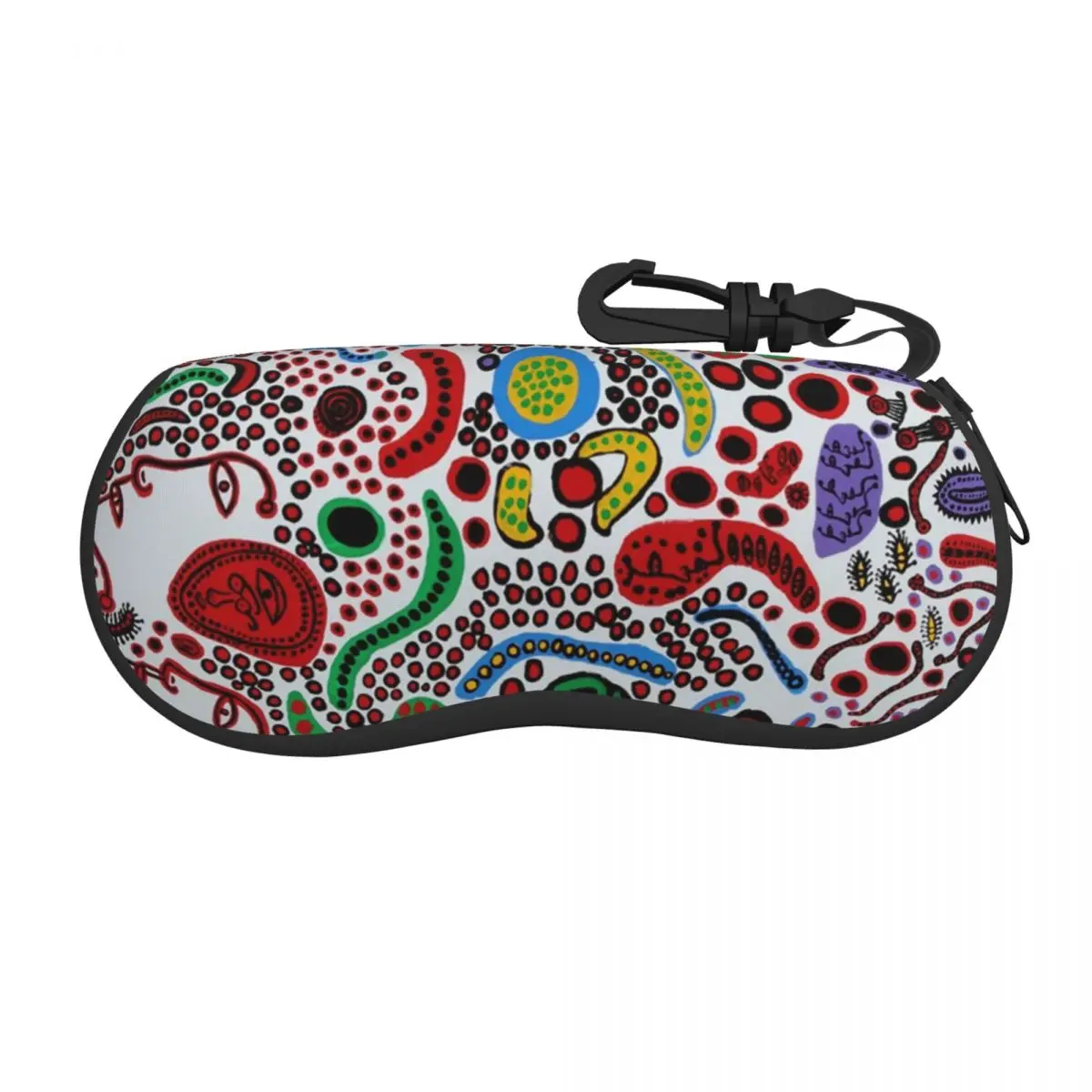 Custom Yayoi Kusama Abstract Face Sunglasses Soft Case Neoprene Zipper Shell Eyeglass Case Protective Box For Glasses