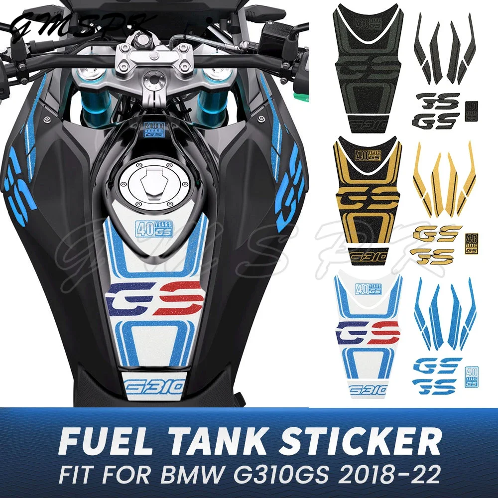 Motorcycle Frosted Tank Pad Sticker Waterproof Body Fuel Tank Protector Graphics Decals Fit for BMW G310GS 2018-2022 40 Year GS