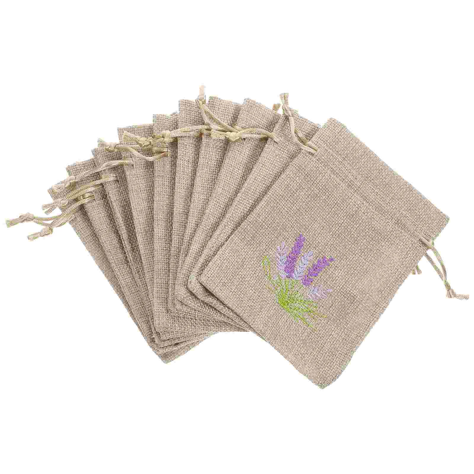 

10 Pcs Lavender Bag Empty Scent Pouch Locket Drawstring Dried Flower Sachet Hanging Sachets Linen Tiny Gift Bags Packaging