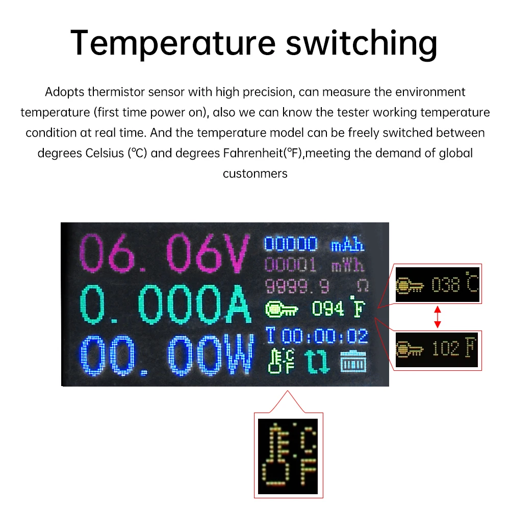 13 in 1 USB Current Voltage Capacity Tester Volt Current Voltage Detect Charger Capacity Tester Meter Mobile Power Detector