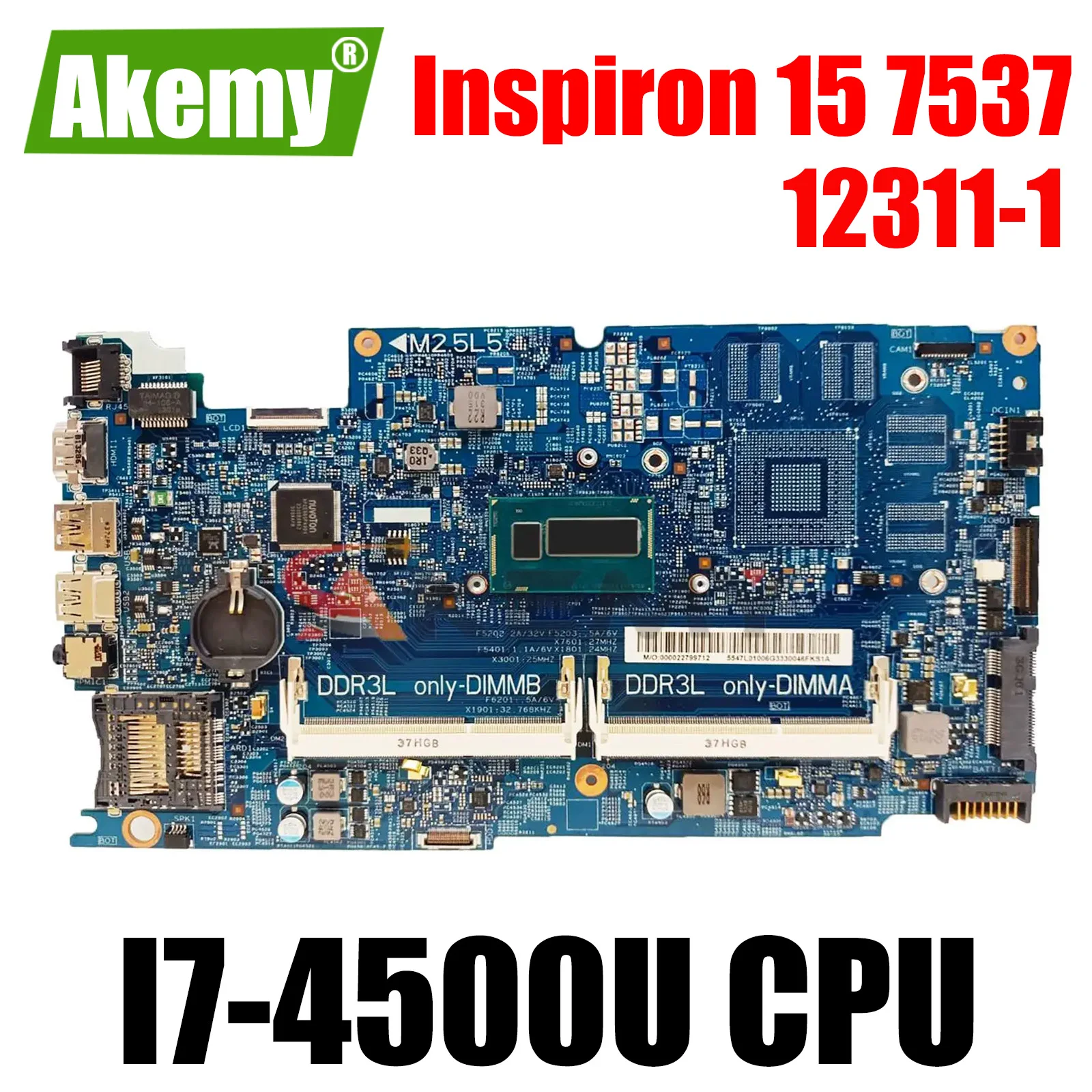 

Материнская плата для ноутбука DELL Inspiron 15 7537 SR16Z I7-4500U DDR3L DOH50 MB 12311-1 KWC14 CN-043KWC 043KWC 43KWC