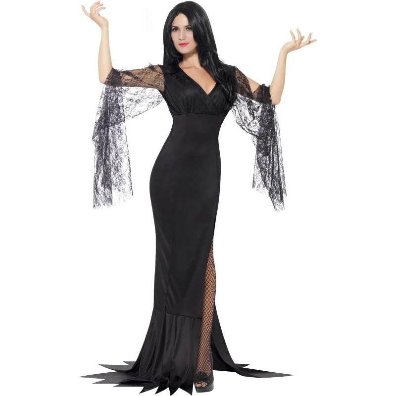 F1815 Ladies Black Immortal Soul Witch Halloween Fancy Dress Costume