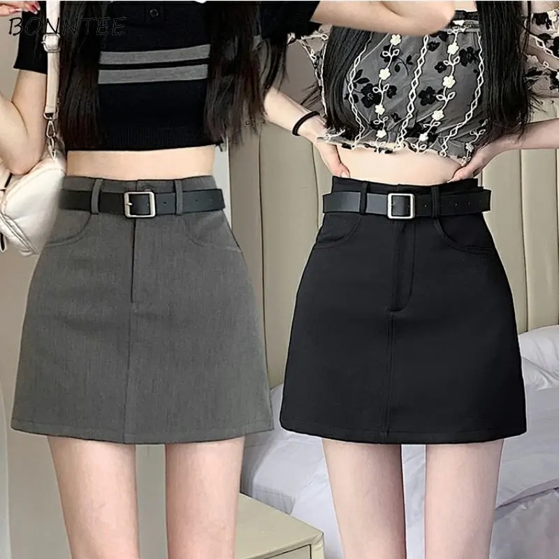 

A-line Skirts Women Mini Preppy Style High Waist Hotsweet Simple All-match Summer New Arrivals Prevalent Korean Version Chic Ins