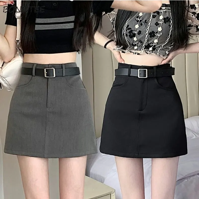 A-line Skirts Women Mini Preppy Style High Waist Hotsweet Simple All-match Summer New Arrivals Prevalent Korean Version Chic Ins