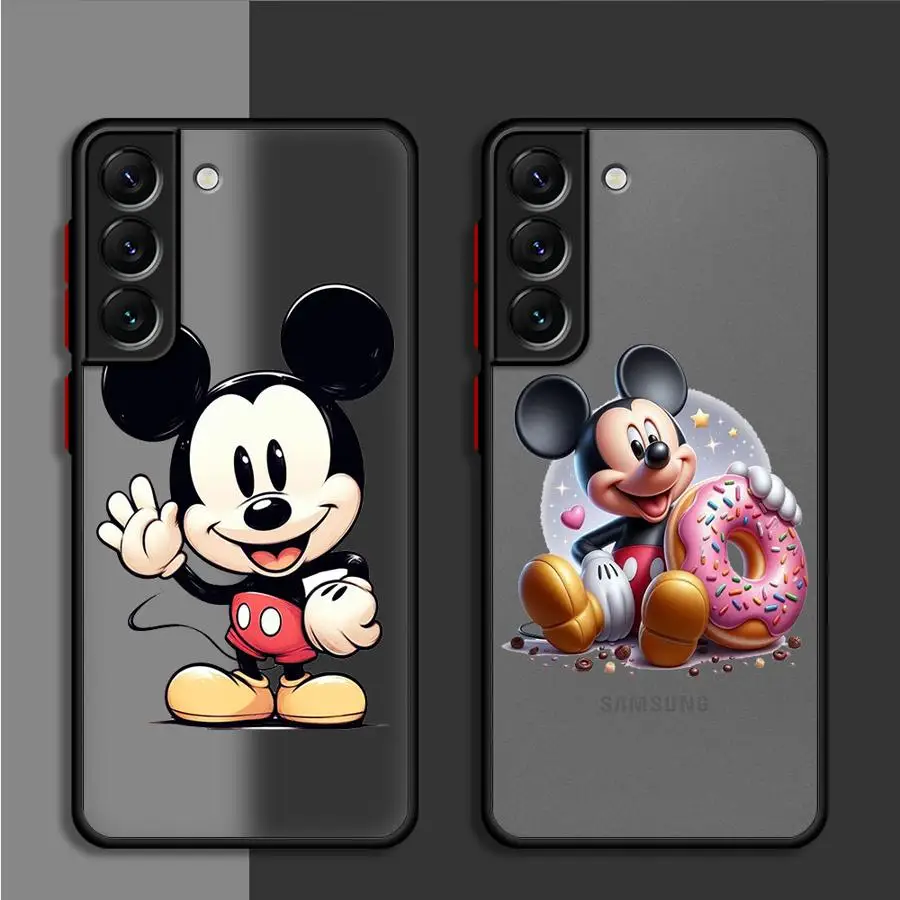 Disney Mickey Minnie Lovely Matte Case For Samsung Galaxy S24 S22 S23 S20 S21 FE S10 Plus Note 20 Ultra 10 Lite Phone Fundas