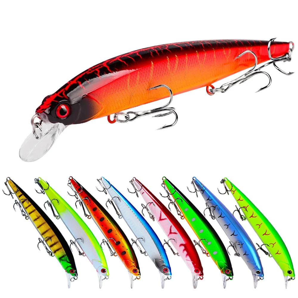 14cm/18.5g Minnow Luya Lure Bass Bait Fishing Tackle Gears Wobblers 3D Eyes Sharp Hook for Sea Saltwater Freshwater