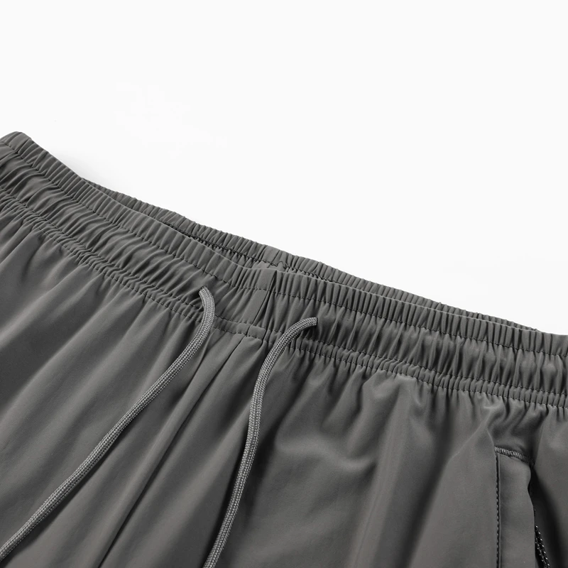 Neue Sommer-Herrenhose aus Eisseide, kühle Hose mit seitlichen Streifen, schwarz-graue, dünne Sporthose, Herren-Fitness-, Bergsteiger- und Wanderhose – Detail 9
