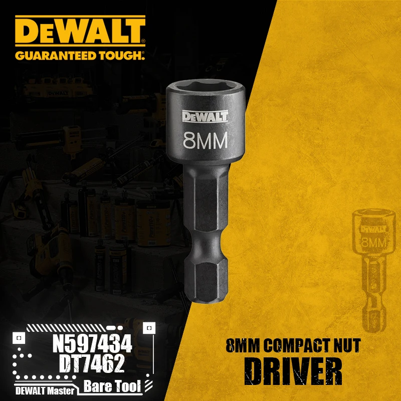 DEWALT 컴팩트 너트, 드라이버 전동 공구 액세서리, N597434, DT7462, 8mm