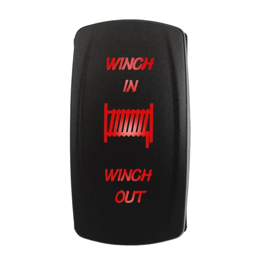 Winch Control LED Rocker Switch 7 Pin Momentary Type for UTV Truck and Boat DC 12V 20A/DC 24V 10A Electrical Power Switch