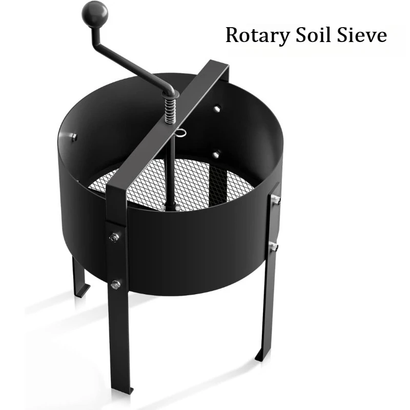 Rotating Soil Sieve Metal Compost Screen Filter, Garden Potted Plant Sand Gravel Sifting Mesh Sifter Tool