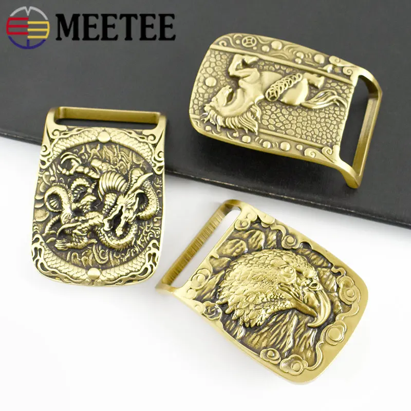 1Pc Meetee Solid Brass Metal Buckle Men Women Belt Head Fit For Belts 37-38mm DIY Leather Crafts Jeans Accessories YK159