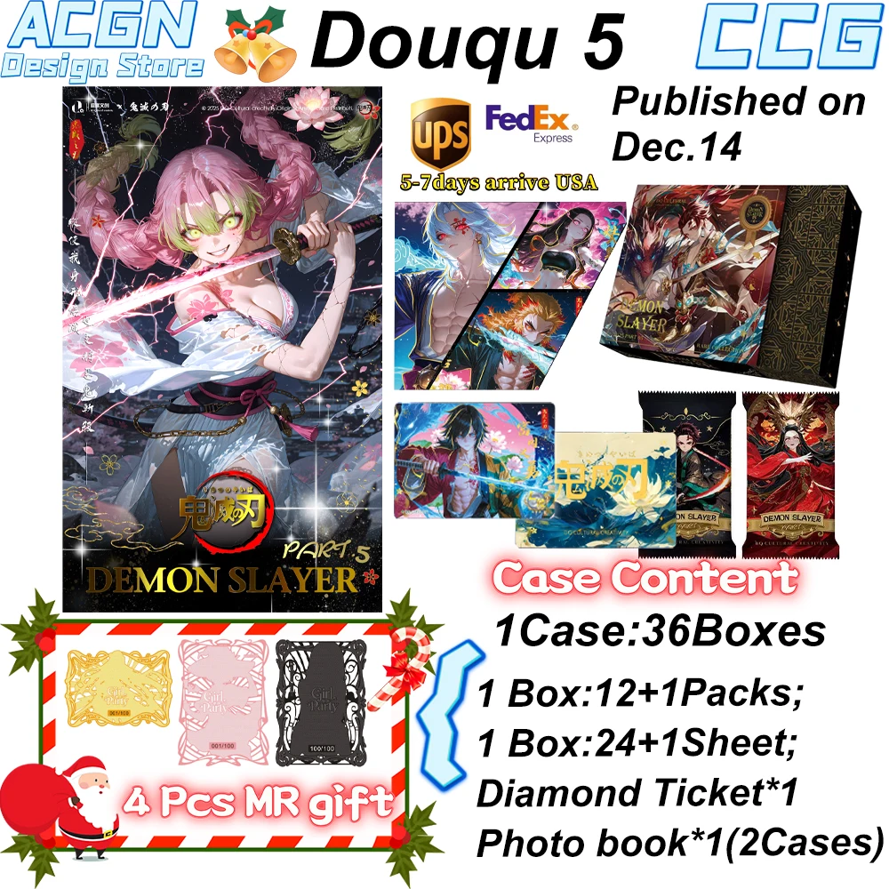 

2025 оптовая продажа Douqu Demon Slayer Wave5 Коллекционная карта Сменные функции Пятая пуля ACG CCG TCG Подарки для хобби