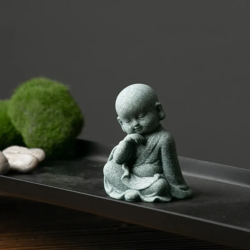 

Miniature Buddhist Monks Figurine Buddha Stone Statue Chinese Fengshui Zen Garden Decorations Meditation Home Aquarium Ornaments