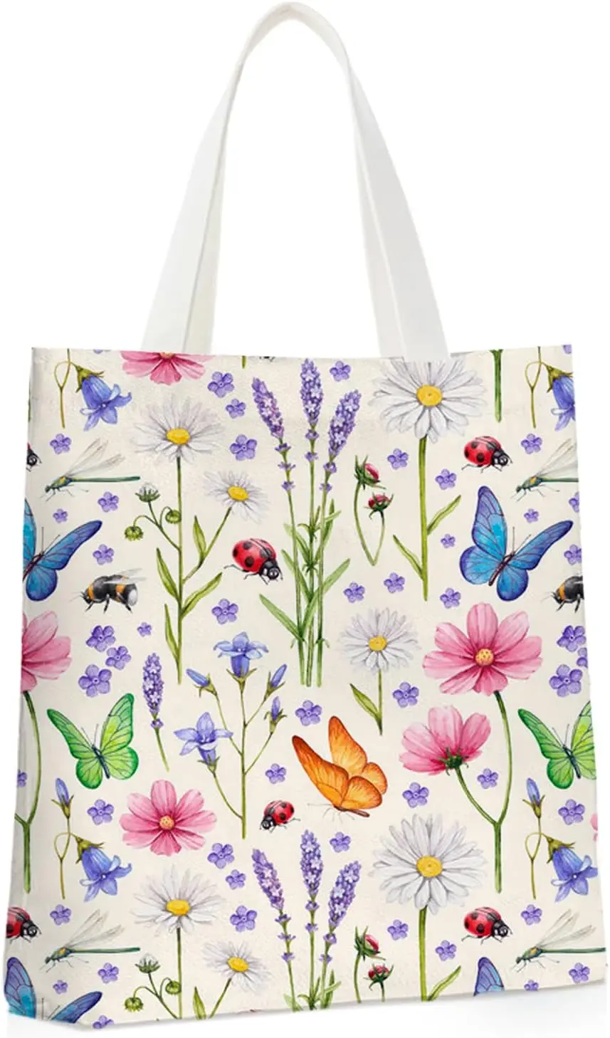 

Canvas Tote Bag Heart Canvas Reusable Tote Bag for Women Canvas Bags for Wedding Party Grocery Shopping Market Large-Capacity