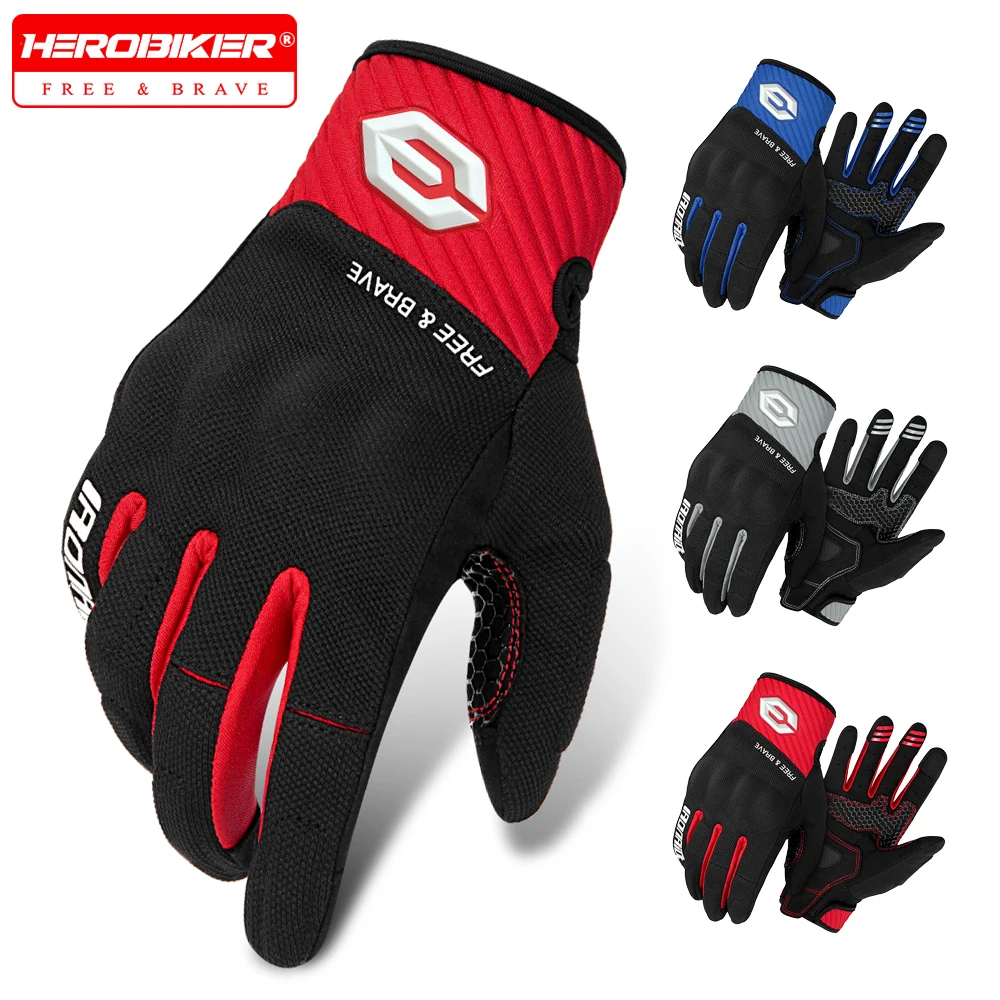 

Летние мотоциклетные перчатки, мужские дышащие мотоциклетные перчатки, противоскользящие сенсорные перчатки для мотокросса, мотобайкерские перчатки