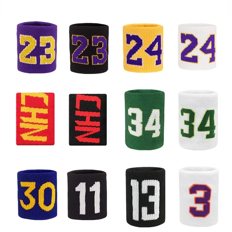 1PC Unisex Support Brace Wraps Guards Gym Volleyball Basketball Cotton Knitted Towel Number Wristbands Sport Sweatband Hand Band