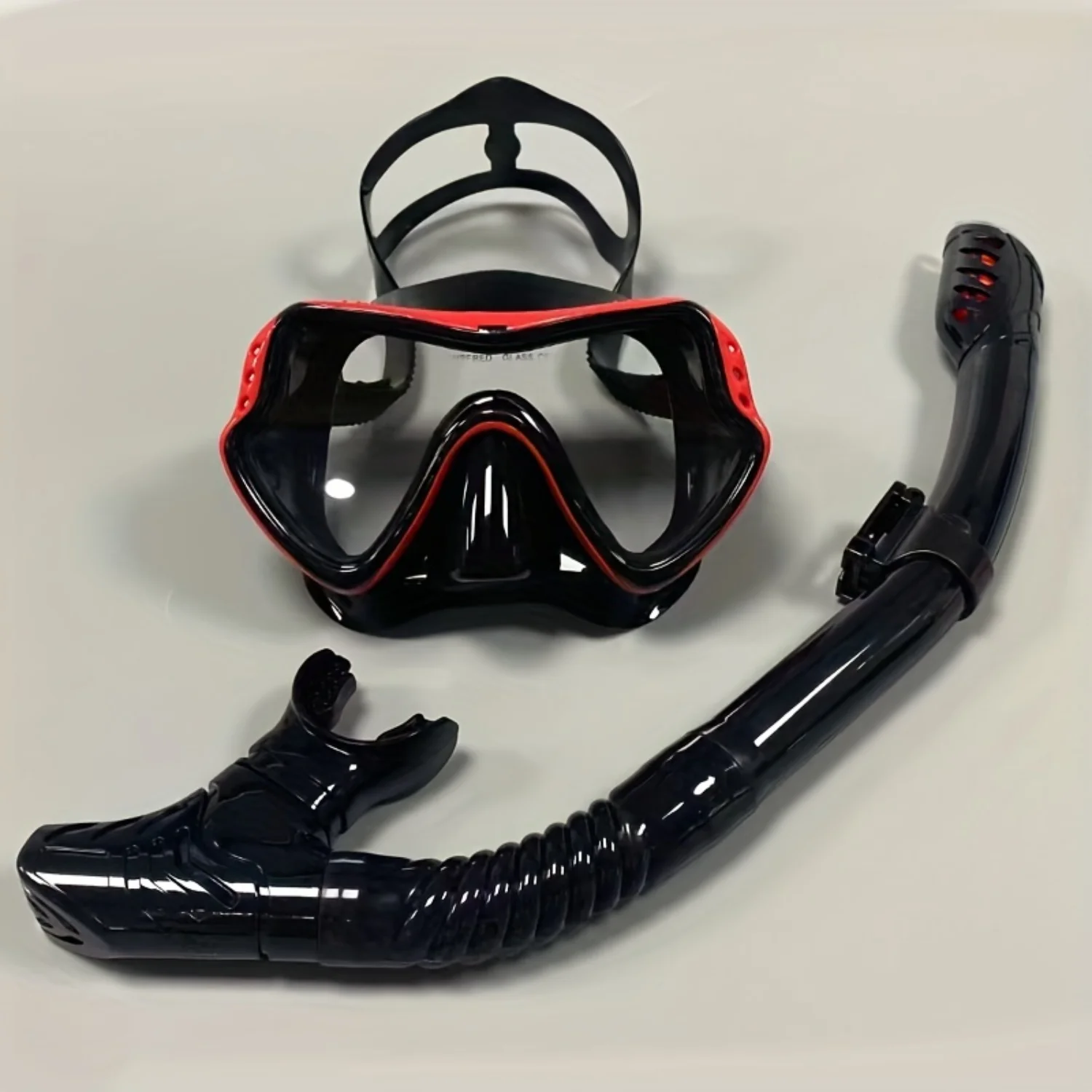 Silicone Large Frame Diving Mask with Breathing Tube Set - Clear Goggles for Men and Women, Perfect for Swimming, Diving, and Sn