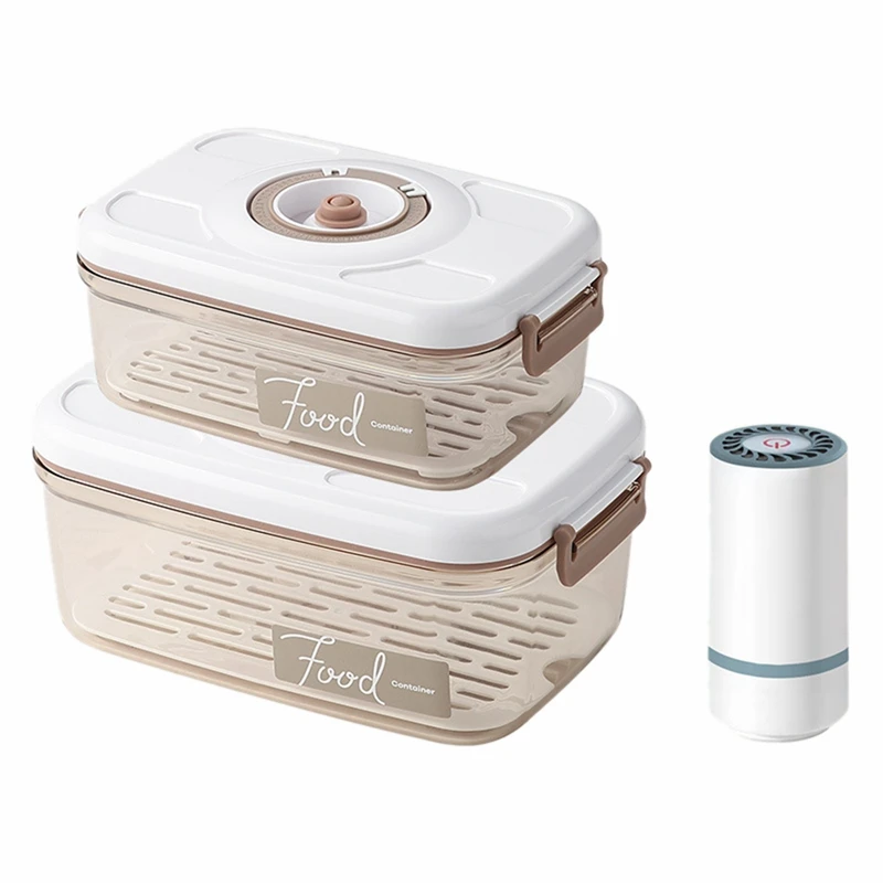 

Smart Automatic Vacuum Sealer With Vacuum Seal Food Storage Container Set 1.2L/2.1L Vacuum Fresh-Keeping Box Sealed Jar