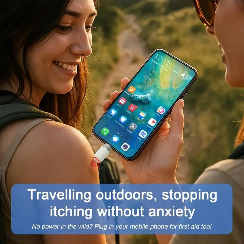 جهاز تخفيف الحكة الكهربائي المحمول القابل لإعادة الشحن - تخفيف سريع لدغات البعوض، أداة صيفية أساسية مضادة للبعوض، البعوض