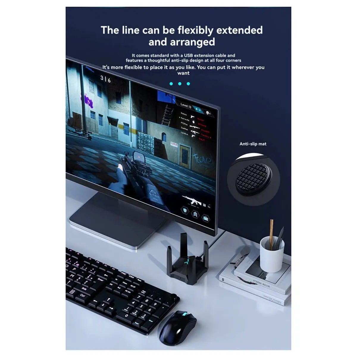 Digital Essentials USB 3.0 Driver-Free USB WiFi 6 Wireless Network Card AX1800M Dual-Band 5G Computer Receiver Transmitter for W